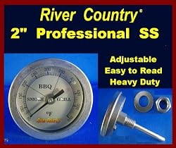 2" River Country Premium (RC-T2SS) Adjustable BBQ, Grill, Smoker Thermometer