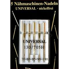 5 N�hmaschinennadeln Universal "nickelfrei" 130/705H Flachkolben f�r N�hmaschine