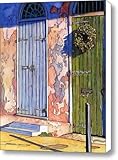 IMAGE OF 7 French Quarter Door with Christmas Wreath Canvas Print / Canvas Art - Artist John Boles