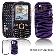 Samsung Intensity U450 Cell Phone Purple/Black Zebra Design Protective Case Faceplate Cover + Free LiveMyLife Wristband