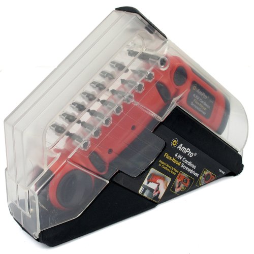 Ampro T80400 4.8 Volt Cordless Flex-Head Screwdriver