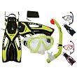 PROMATE Junior Snorkeling Scuba Diving PURGE Mask DRY Snorkel Fins w/ Mesh Bag Set for kids