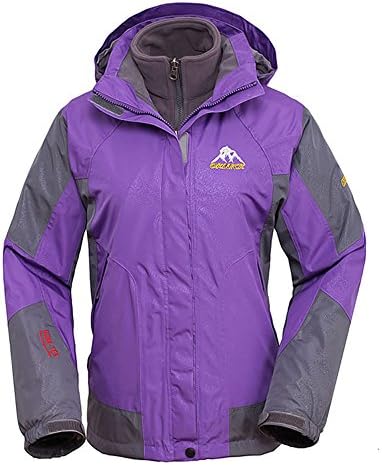 OKLUCK GEAR Women's 3in1 Waterproof Windproof Sport Ladies Outdoor Jacket Coat (X-Large, Purple)