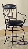 24"H Counter Height Stool Black Bycast Black Bronze Metal Finish