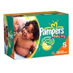 Pampers Baby Dry Diapers Economy Plus Pack, Size 5, 156 Count