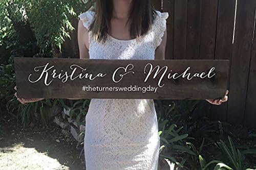 Aged wood name sign with hashtag