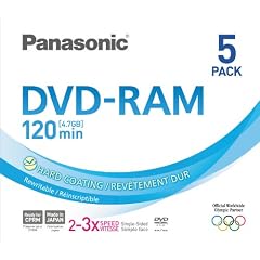Panasonic LM-AF120LE5 DVD-Rohling DVD-RAM 3-fache Brenngeschw 120 Minuten Gold
