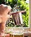 Teasome Mesh Stainless Steel Single Cup Tea Strainer with Silicone Coated Handle and Lid, Red