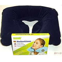 Nackenkissen,Nackenh�rnchen,Reisekissen,aufblasbar - Velour blau