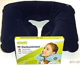Nackenkissen,Nackenh�rnchen,Reisekissen,aufblasbar - Velour blau