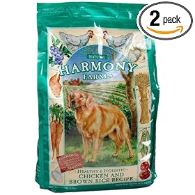 HARMONY FARMS Healthy & Holistic Chicken & Brown Rice Recipe for Dogs, 7.5-Pound Bags (Pack of 2)