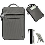 Gray Mighty Nylon Jacket Slim Compact Protective Sleeve Bag Case with accessories compartment for Amazon Kindle Touch ( Wi-Fi 6 E-Ink Display ) + a Pocket 2 Way Tablet Stand