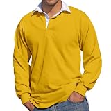 Front Row Long Sleeve Rugby Shirt, Gold, S