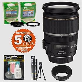 Canon Zoom Super Wide Angle EF-S 17-55mm f/2.8 IS USM Autofocus Lens & 5 Year Warranty & Filters & Accessory Kit