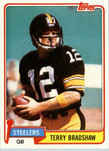 1981 Topps # 375 Terry Bradshaw Pittsburgh Steelers Football Card - In Protective Screwdown Display Case!