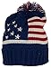Best Winter Hats Adult American/Americana Flag Cuffed Knit Beanie W/Pom Pom (One Size)