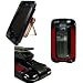 Apple iPhone 3G Red PU Leather and Nylon Case Cover with Removable Video Stand Belt Clip (iPhone NOT Included)