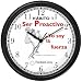Habit 1 - Be Proactive (Spanish Text) - Wall Clock from THE 7 HABITS - CLOCK COLLECTION by WatchBuddy Timepieces (Hunter Green Frame)