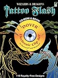 Wizards and Dragons Tattoo Flash CD-ROM and Book (Dover Electronic Clip Art)