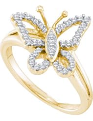 0.25CTW DIAMOND BUTTERFLY RING
