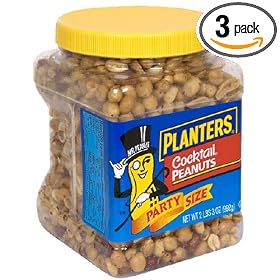 Planters Cocktail Peanuts, 35-Ounce Plastic Jars (Pack of 3)