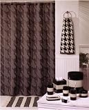 Griffin Black and Linen Fabric Shower Curtain