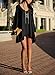 Viwenni Sexy Womens V-Neck Loose Irregular Hem Summer Chiffon Short Beach Dress Black Size Small