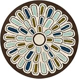 Thomas Paul Flora Tufted Wool Rug GCAG  - 8' Round - Aqua