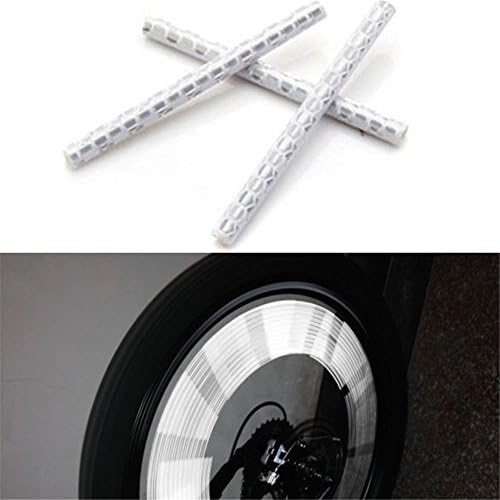 Ziopp 12pcs Bicycle Wheel Spoke Reflector Reflective Strip Clip Tube (Silver)