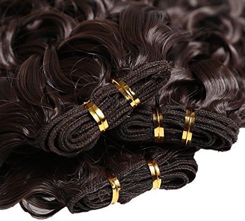Savena 3pcs/lot 10''Synthetic Hair Extension 2# 50g/bundle Deepwave Hair Weaving
