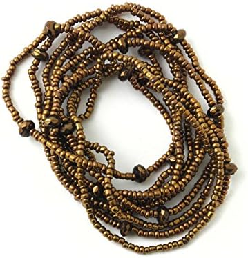 You Accessorize 9 Stacked Copper Shiny Brown Beads Adjustable Stretch Bracelet Set