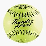 12 Thunder Heat WT12 Leather Red Stitch Softballs from Dudley - 1 Dozen