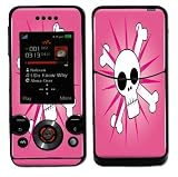 Pink Skull Design Decal Protective Skin Sticker for Sony Ericsson W580i