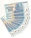 10 X 100 Trillion Dollar Zimbabwe Bank Notes Uncirculated & Sequential