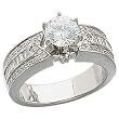 14K White Gold Ladies Engagement Ring (Center stone is not included)