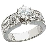 14K White Gold Ladies Engagement Ring (Center stone is not included)