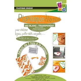 PW International - Plastique dingue transparent et blanc, sachet de 4 feuilles transparentes + 3 feuilles blanches de 260 x 200 mm, 3 ans et plus