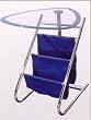 BEAUTIFUL GLASS TOP MAGAZINE TABLE W. 2 COMPARTMENTS