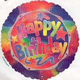 Happy Birthday with Stars Balloon