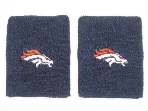 DENVER BRONCOS Team Logo COTTON WRISTBANDS -(set of 2)