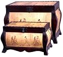 Most Interesting Wedding Gift Ideas 2009 - 24" Meditation Motif Storage Trunks (Nested Set of 2)