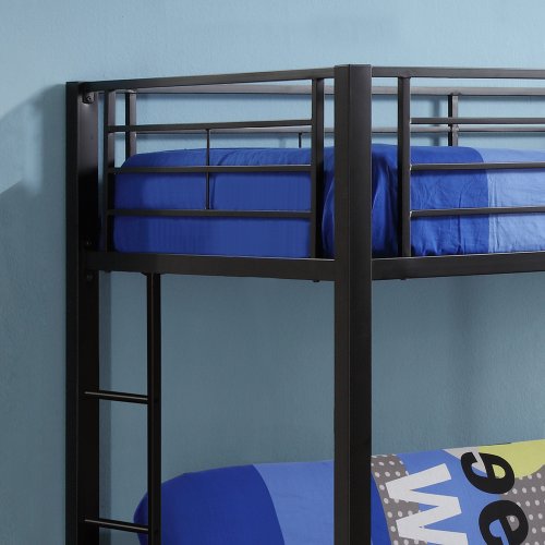 Walker Edison Twin-Over-Futon Bunk Bed, Black
