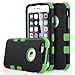 ULAK iPhone 6S Case, iPhone 6 Case, Hybrid Soft Silicone Hard PC Case Anti Slip Heavy Duty High Impact Dust Scratch Shock Resistance Protective Cover for iPhone 6/6S 4.7 Inch, Black/Green