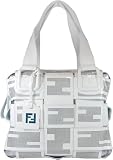 Fendi Xword White Leather Tote 8BR568