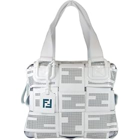 Fendi Xword White Leather Tote 8BR568