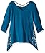 Amy Byer Girls' Big 3/4 Sleeve Knit Sharkbite Hem Top