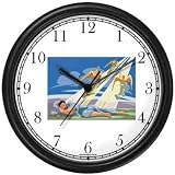 Jacob dreams of Angels going up & down from Heaven - Biblical or Bible Religious Themes Wall Clock by WatchBuddy Timepieces (Black Frame)