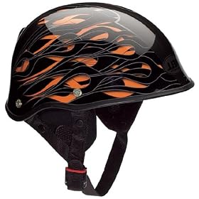 Bell Drifter Diablo Black and Orange Flames Motorcycle Half Helmet - Size : Large