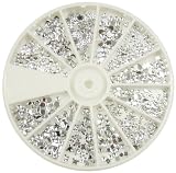 Nail Art MoYou Silver Moon Rhinestone Pack of 1000 Crystal Premium Quality Gemstones in 12 different shapes and sizes, beauty accessory for women nails, fun and easy to apply with top coat or nail glue