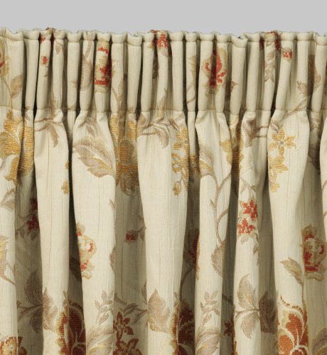 Trailing Rose Petal Pencil Pleat Curtains